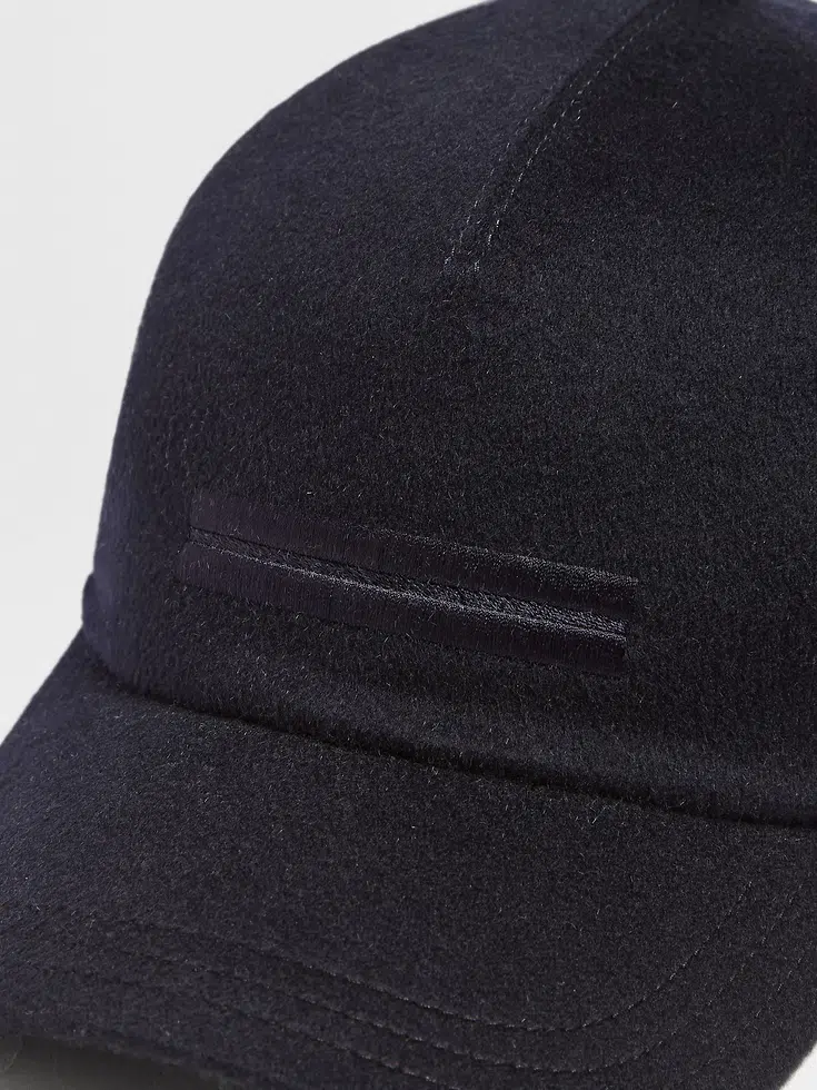 Berretto da baseball in cashmere Oasi Blu Scuro