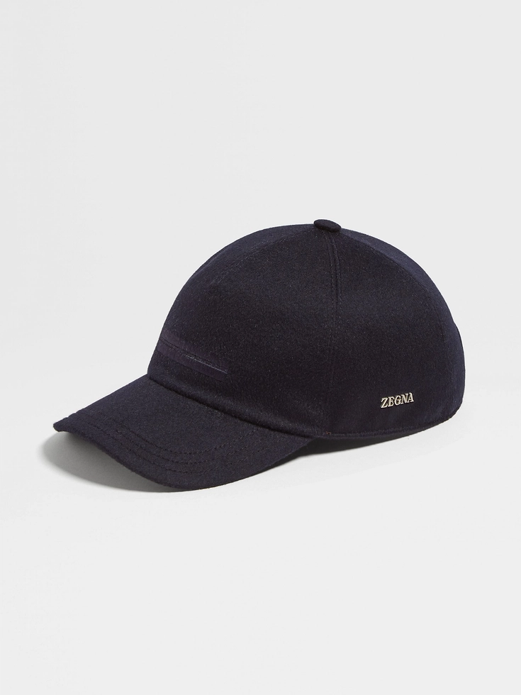 Berretto da baseball in cashmere Oasi Blu Scuro