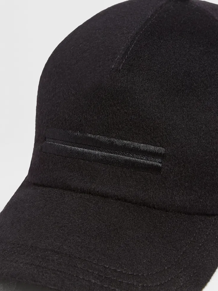 Berretto da baseball in cashmere Oasi nero
