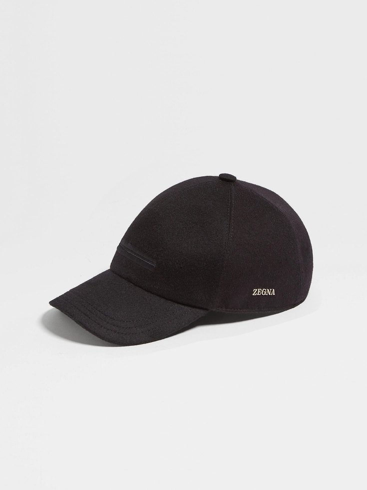 Berretto da baseball in cashmere Oasi nero