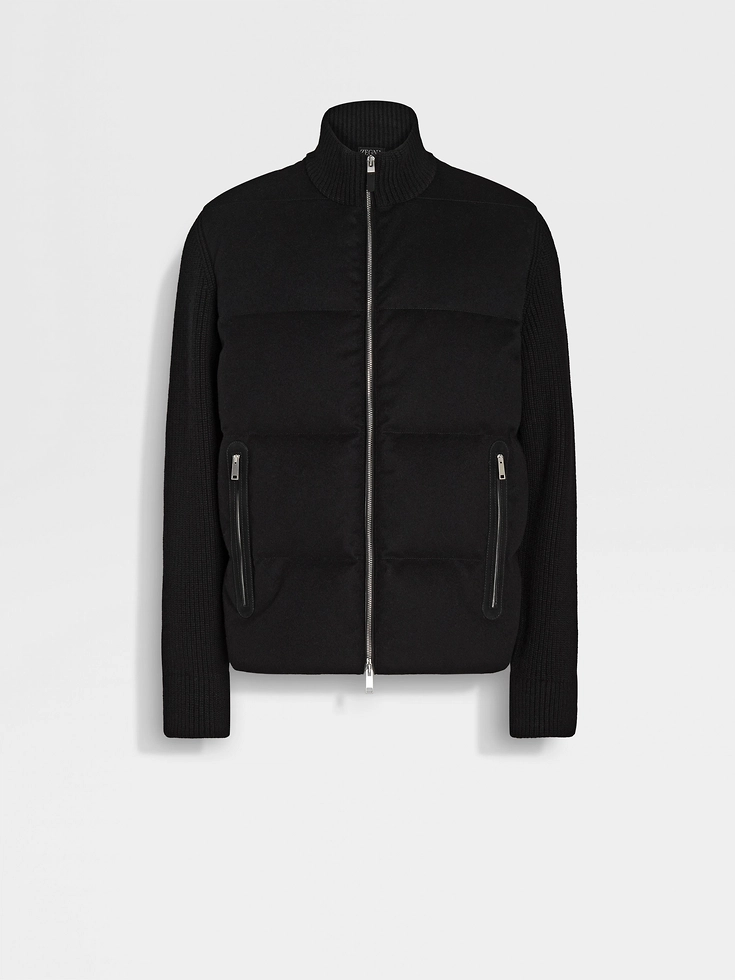 Blouson con cerniera intera in cashmere Oasi nero