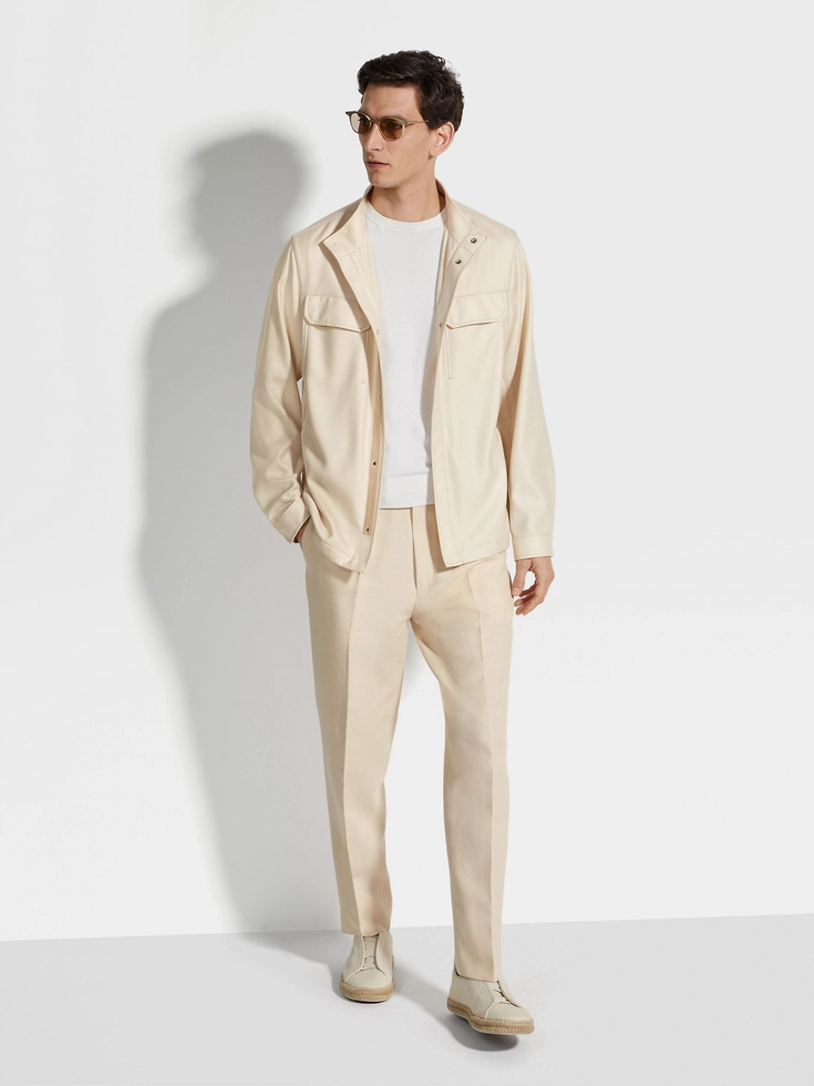 Blouson in cashmere, seta e lino