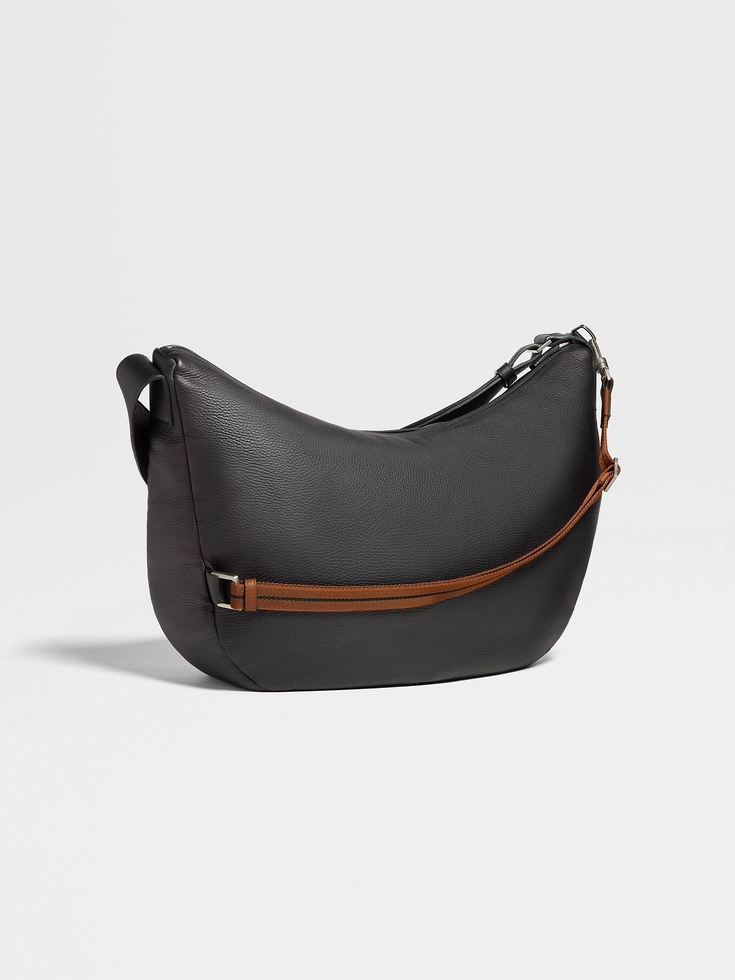 Borsa Hobo Panorama in pelle di cervo nera Borsa Hobo Panorama in pelle di cervo nera