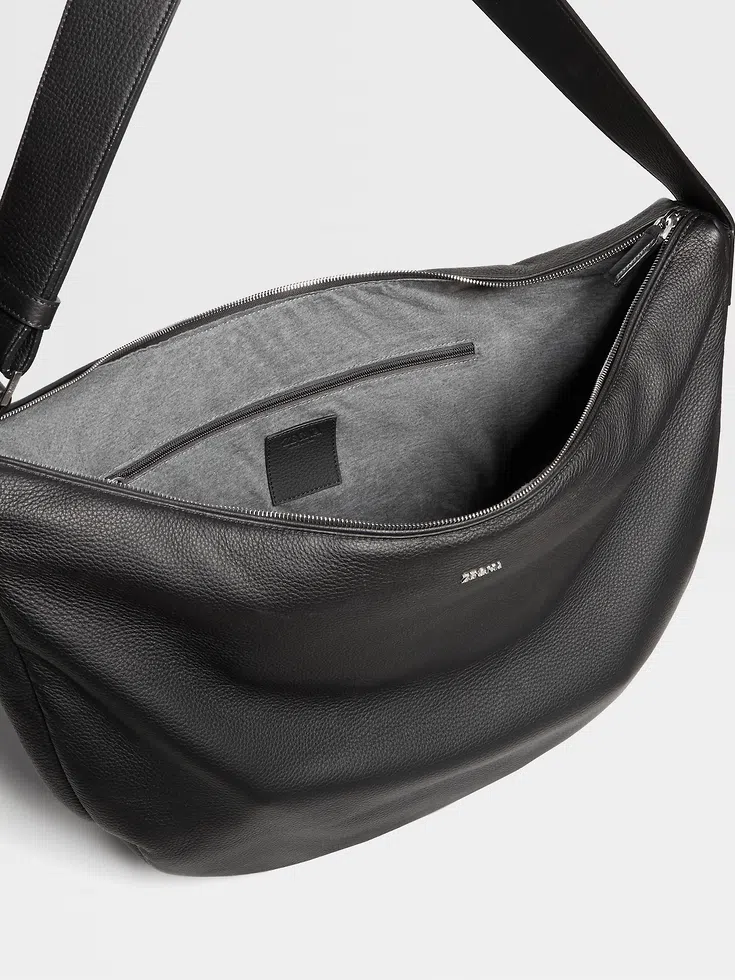 Borsa Hobo Panorama in pelle di cervo nera Borsa Hobo Panorama in pelle di cervo nera