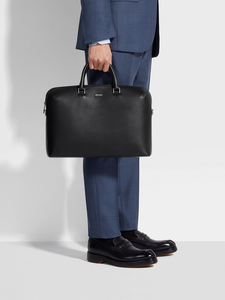 Borsa da lavoro in pelle nera