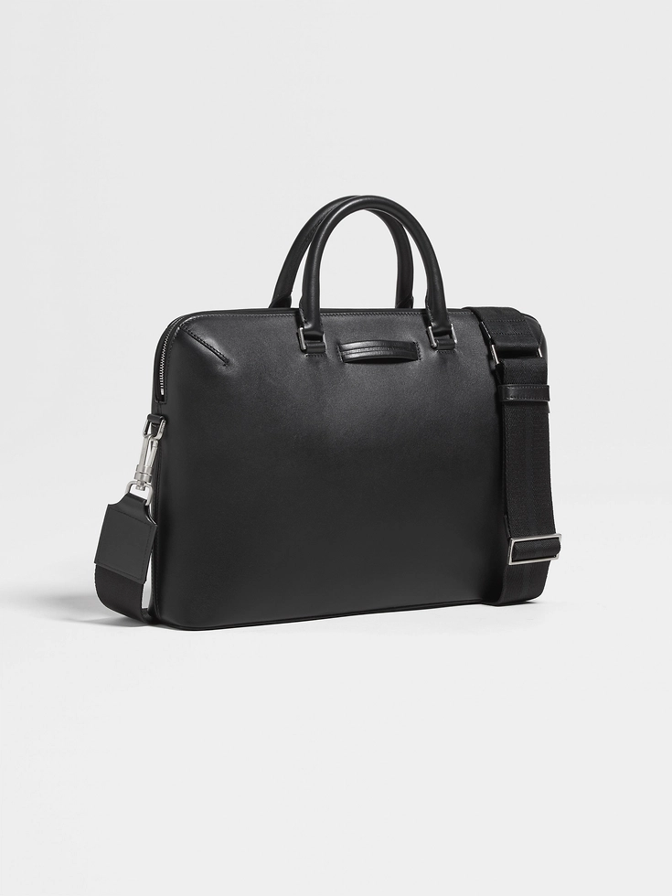 Borsa da lavoro in pelle nera Borsa da lavoro in pelle nera