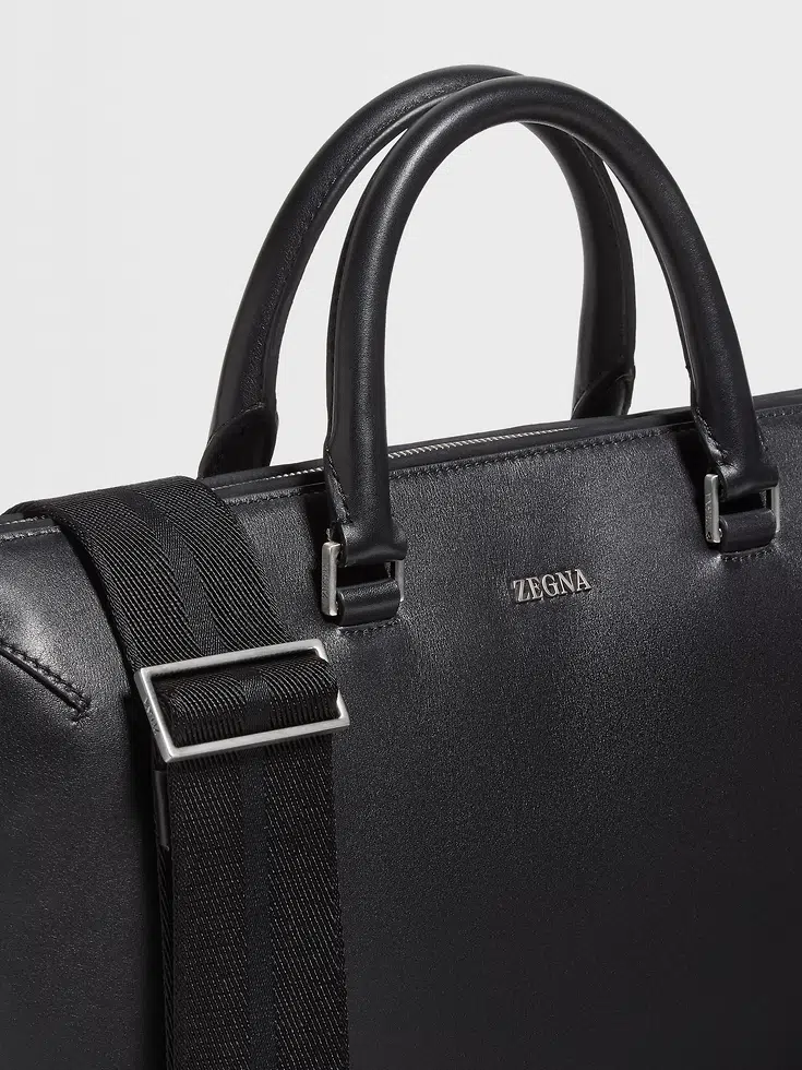 Borsa da lavoro in pelle nera Borsa da lavoro in pelle nera