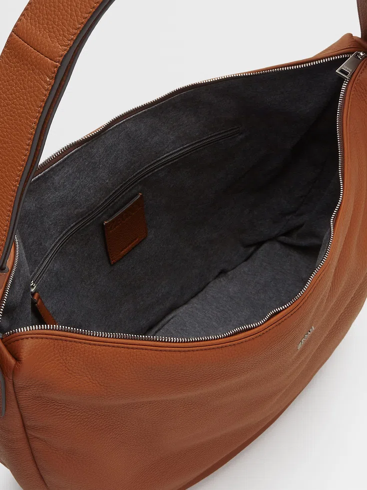 Borsa hobo in pelle di cervo con motivo a fogliame Borsa hobo in pelle di cervo con motivo a fogliame