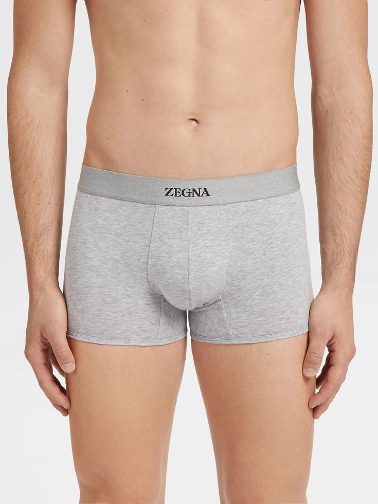 Boxer in cotone grigio mélange