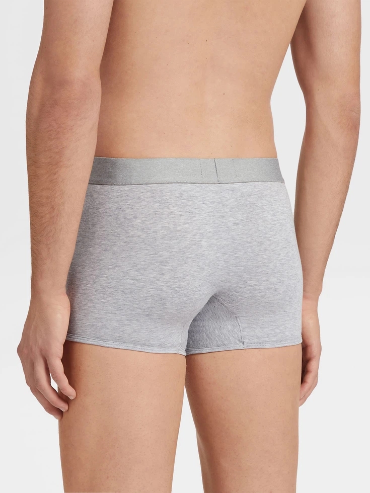 Boxer in cotone grigio mélange Boxer in cotone grigio mélange