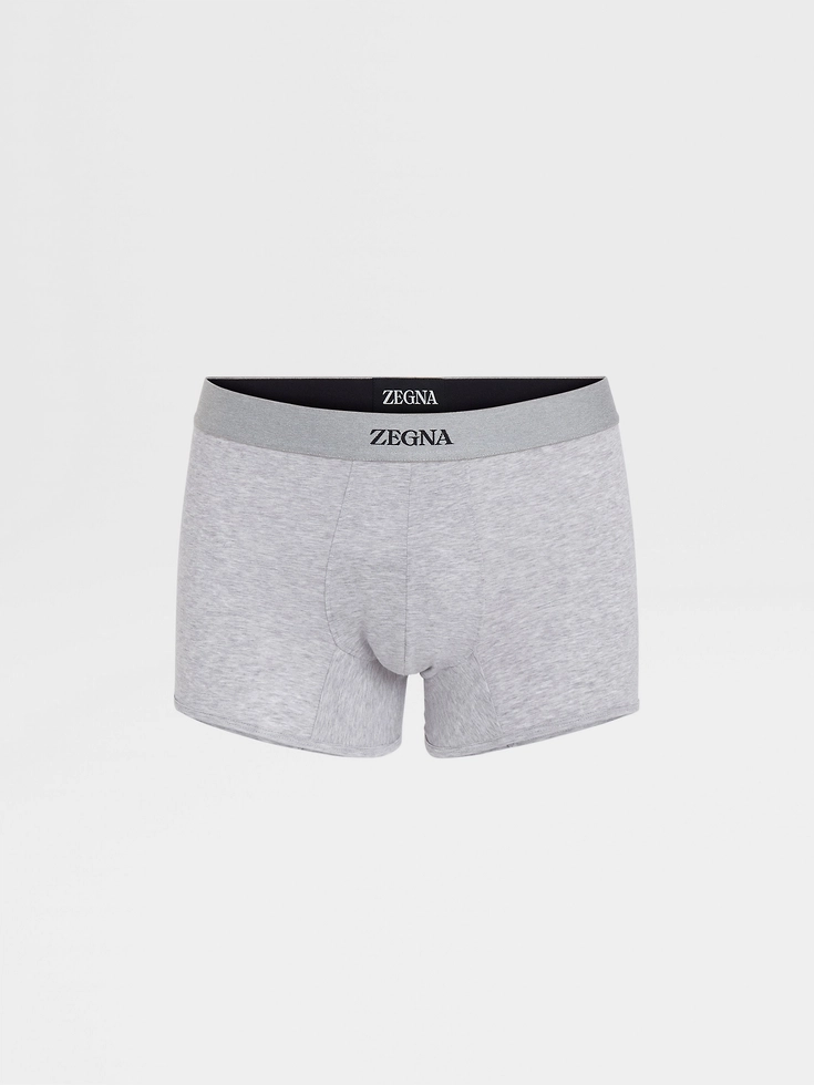 Boxer in cotone grigio mélange