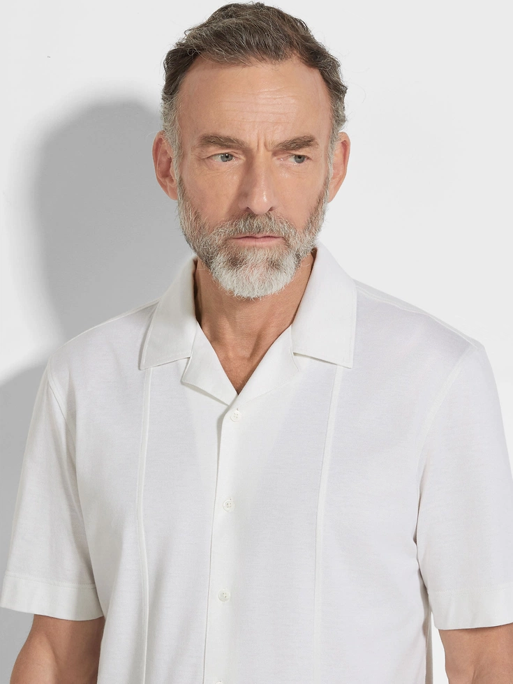 Camicia bianca in cotone e seta
