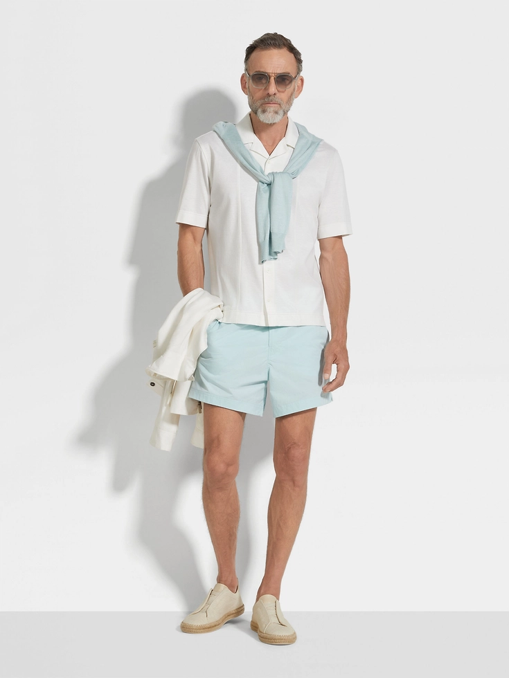 Camicia bianca in cotone e seta Camicia bianca in cotone e seta