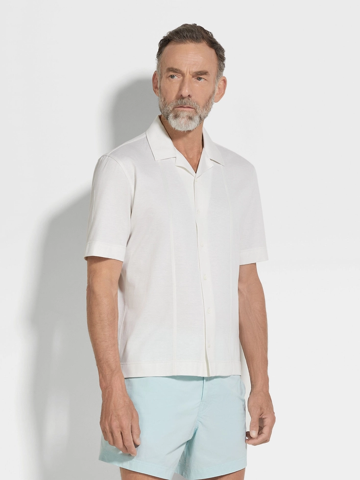 Camicia bianca in cotone e seta Camicia bianca in cotone e seta