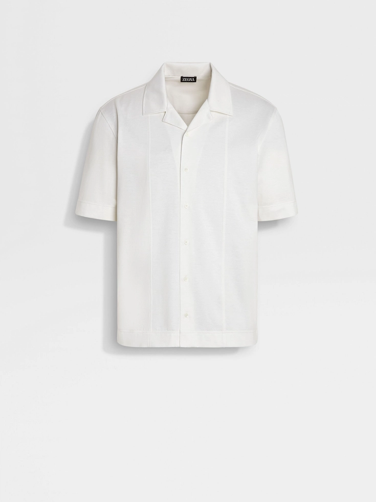 Camicia bianca in cotone e seta