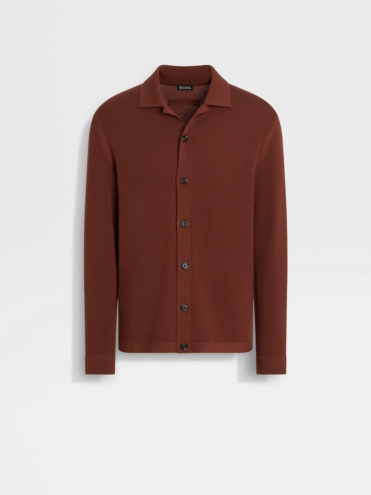 Camicia di lana rosso mattone