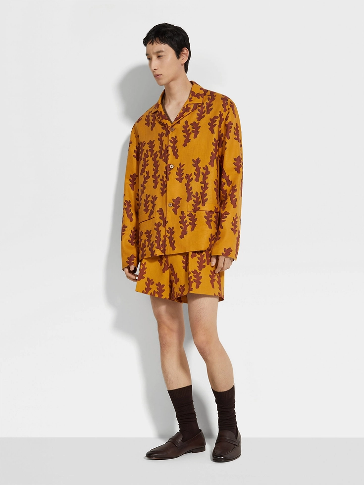 Camicia di lino arancione
