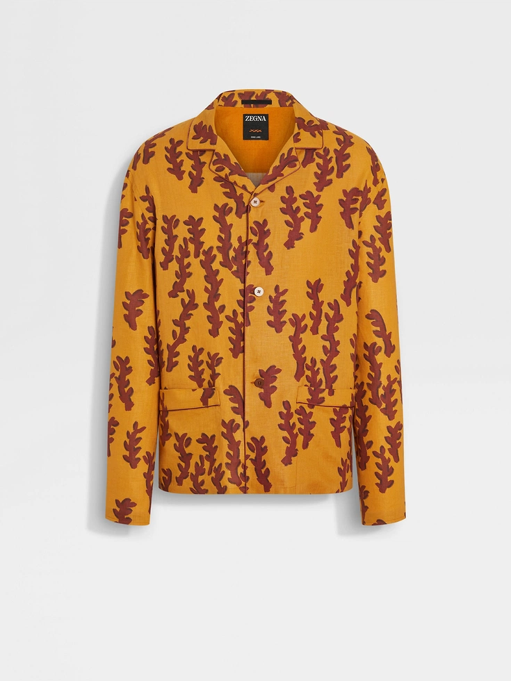 Camicia di lino arancione