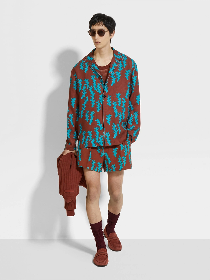 Camicia di lino rosso