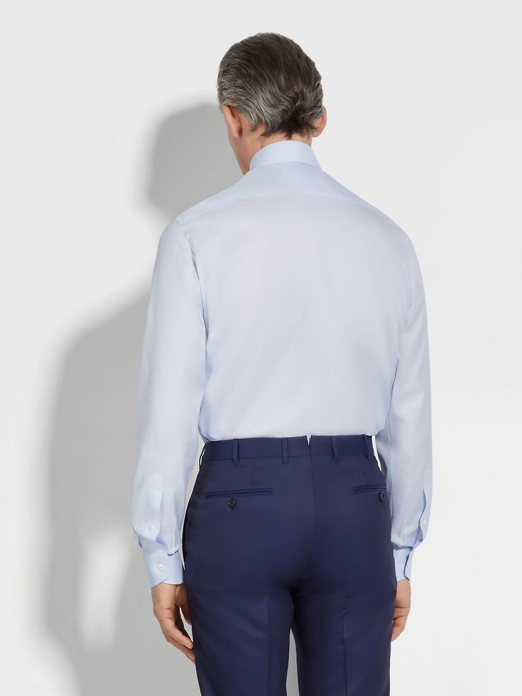 Camicia in cotone 300 a quadretti azzurri e bianchi Camicia in cotone 300 a quadretti azzurri e bianchi