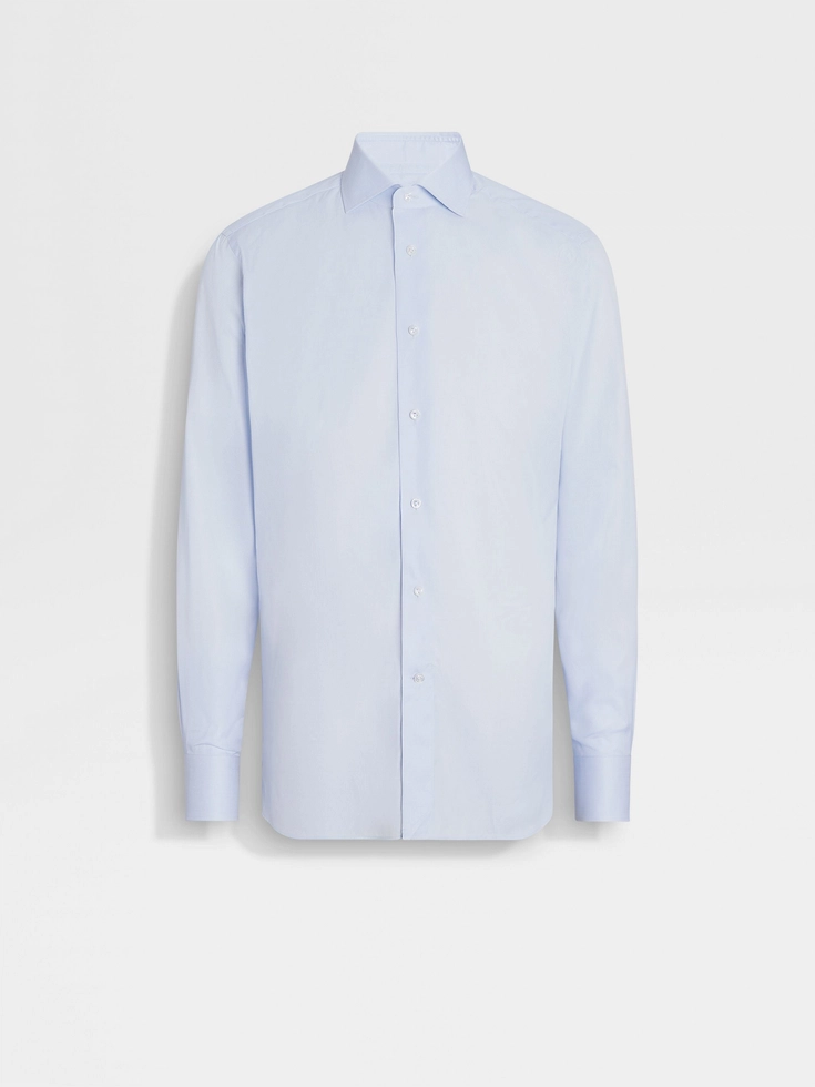 Camicia in cotone 300 a quadretti azzurri e bianchi