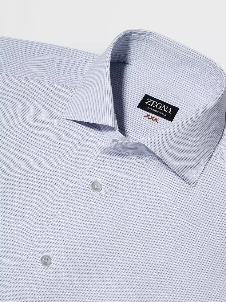 Camicia in cotone Centoventimila a quadretti bianchi e blu navy Camicia in cotone Centoventimila a quadretti bianchi e blu navy
