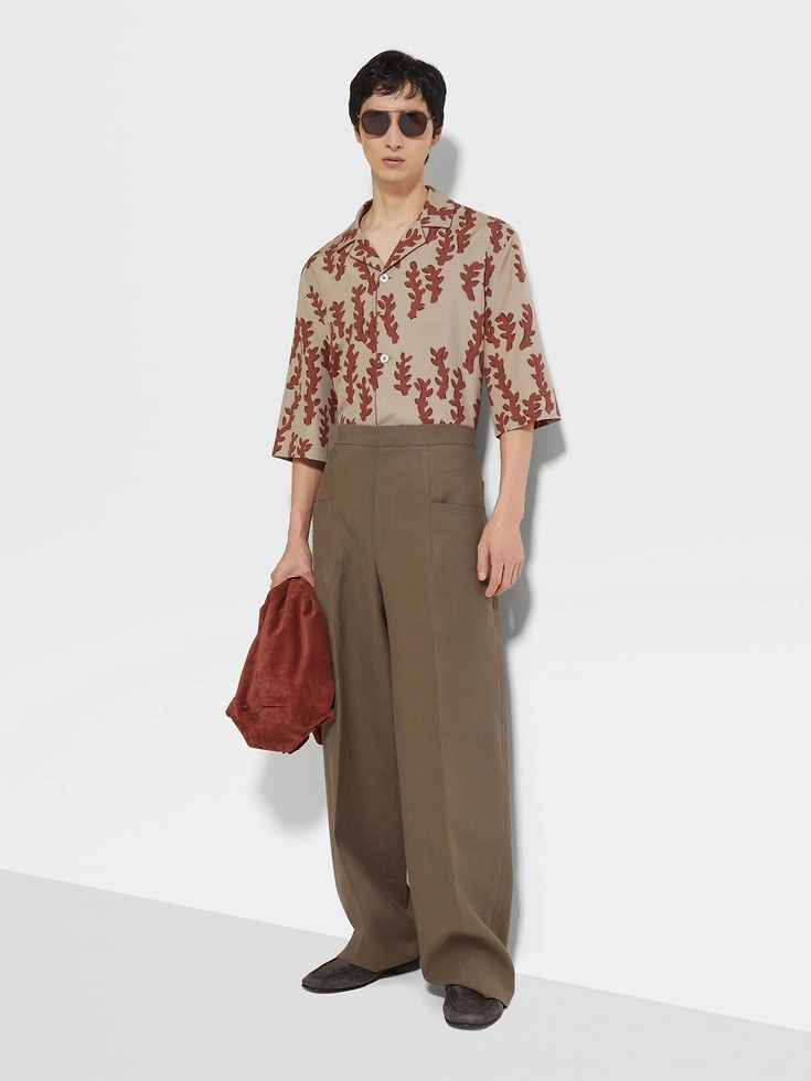 Camicia in seta beige