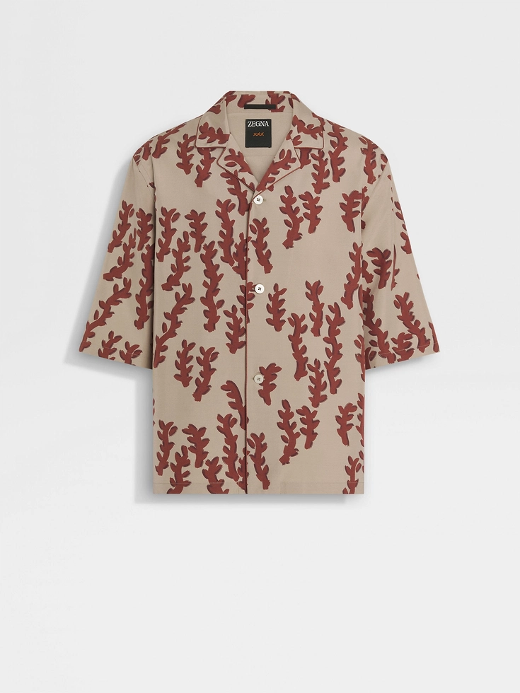 Camicia in seta beige