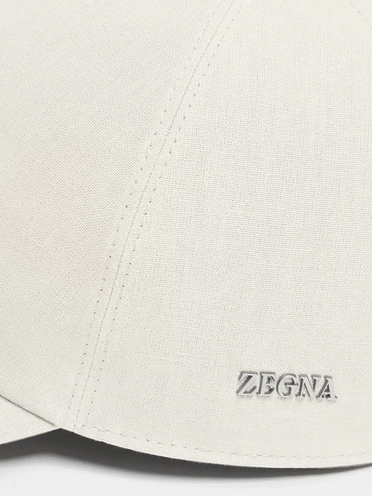 Cappellino da baseball in lino Oasi bianco