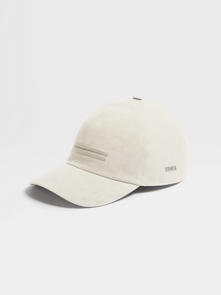 Cappellino da baseball in lino Oasi bianco