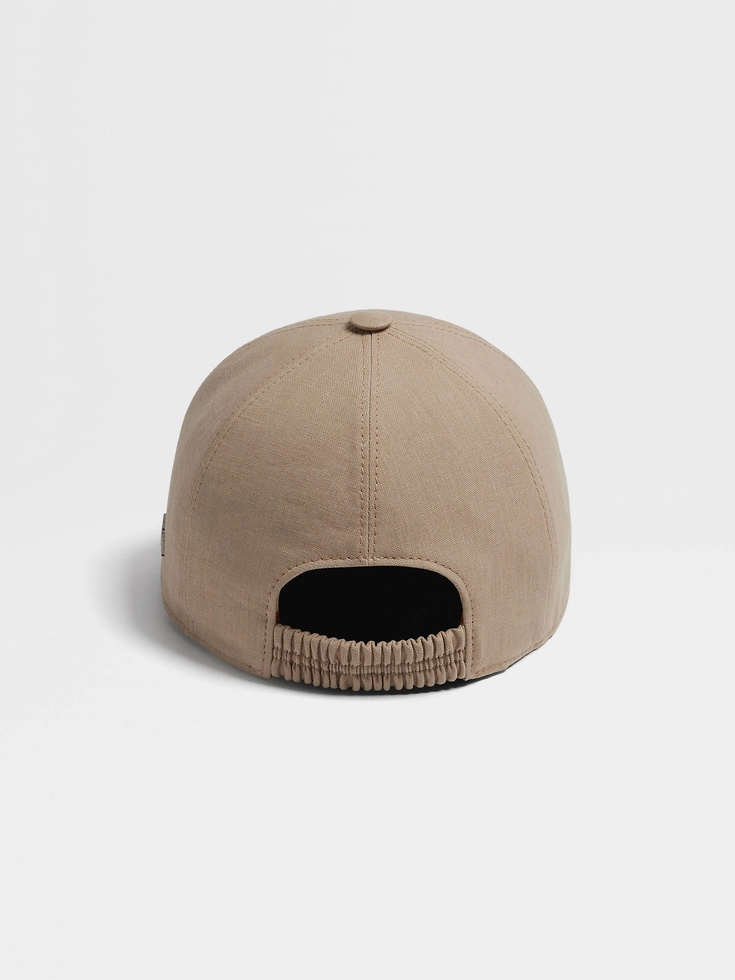 Cappellino da baseball in lino beige Oasi Cappellino da baseball in lino beige Oasi