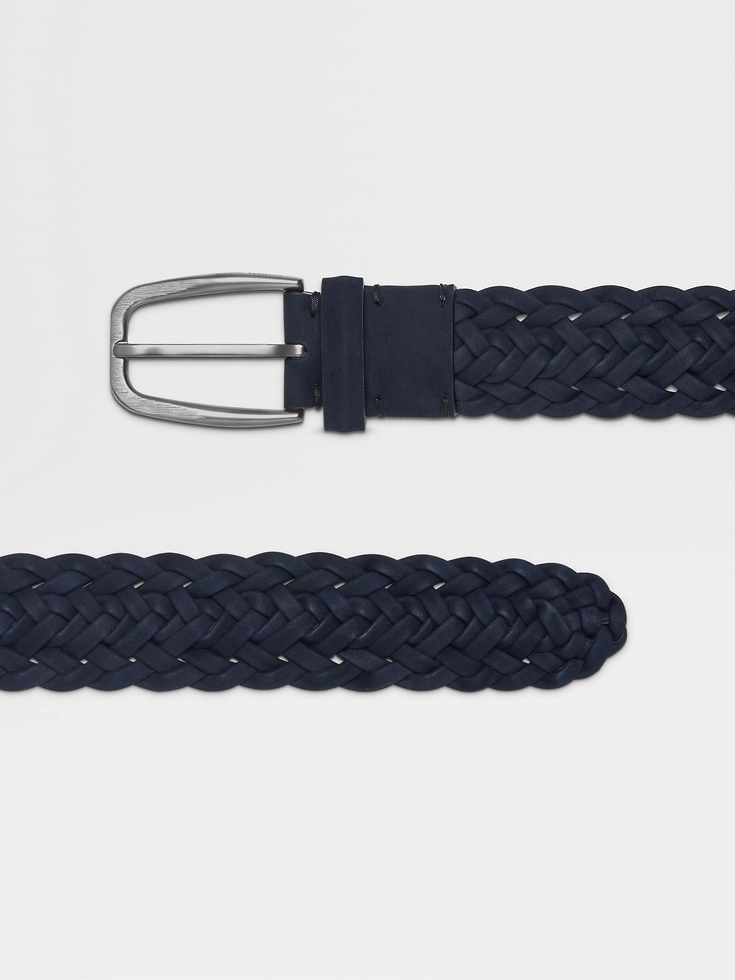 Cintura in pelle blu scuro