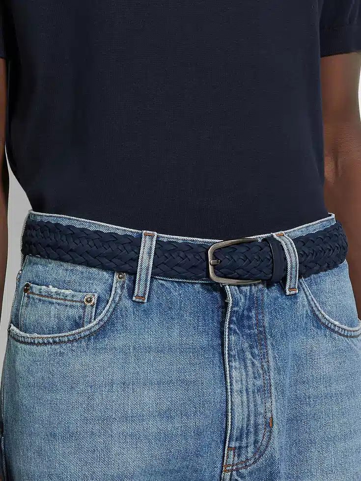 Cintura in pelle blu scuro Cintura in pelle blu scuro
