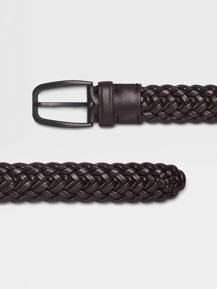 Cintura in pelle marrone scuro