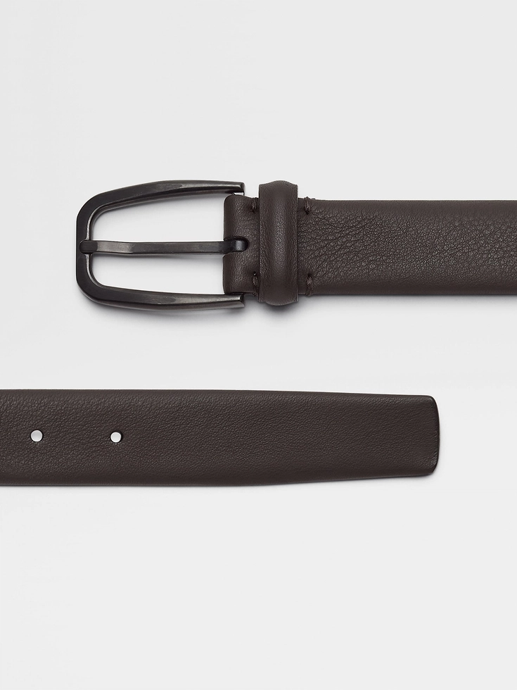 Cintura in pelle marrone scuro