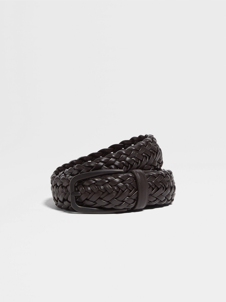 Cintura in pelle marrone scuro