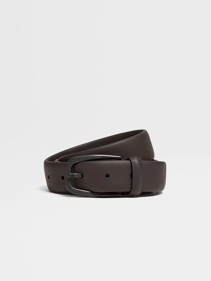 Cintura in pelle marrone scuro