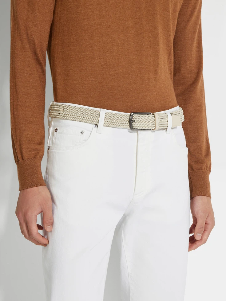 Cintura in rayon beige chiaro Cintura in rayon beige chiaro