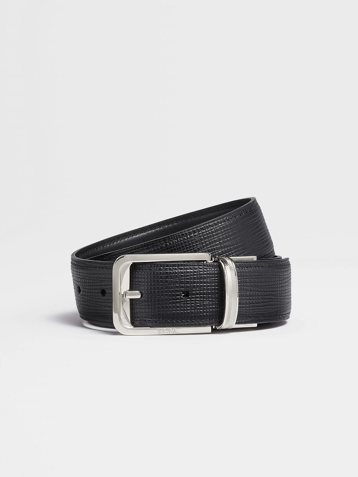 Cintura reversibile in pelle nera Cintura reversibile in pelle nera