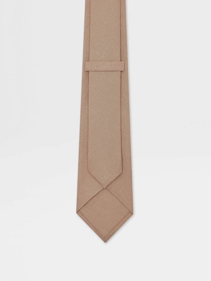 Cravatta in lino beige Cravatta in lino beige