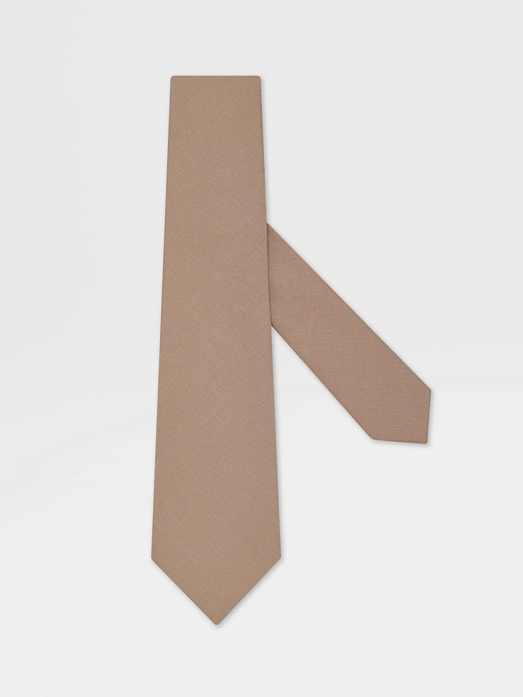 Cravatta in lino beige