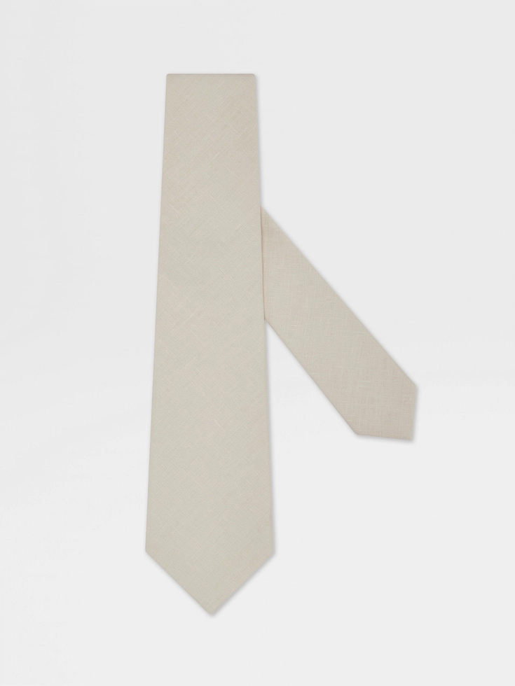 Cravatta in lino bianco