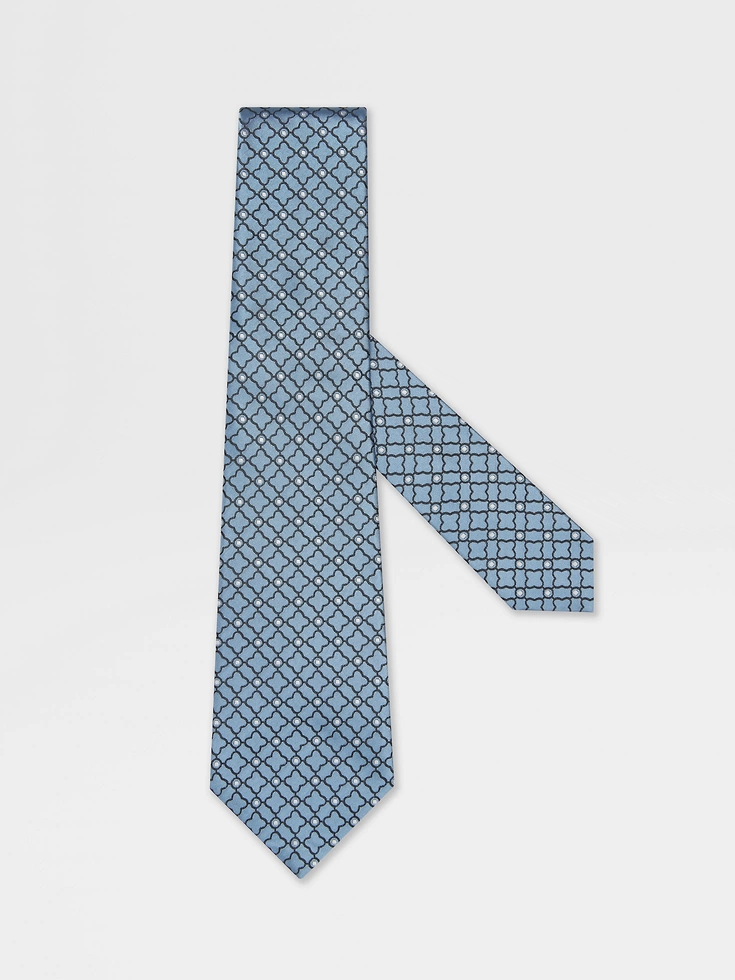 Cravatta in seta azzurra