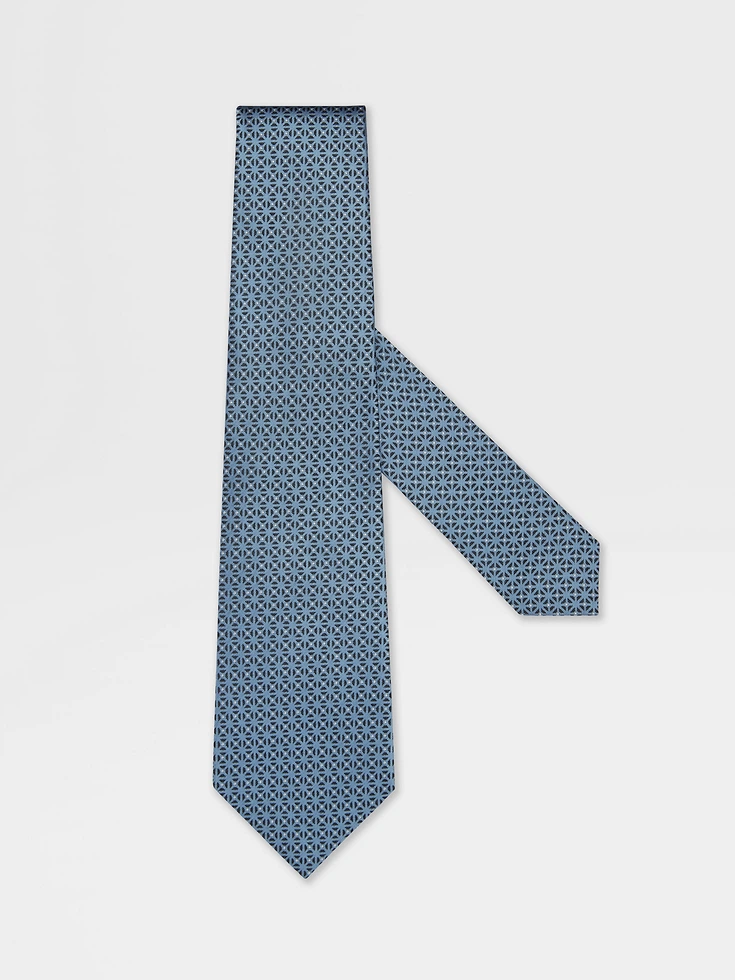 Cravatta in seta azzurra