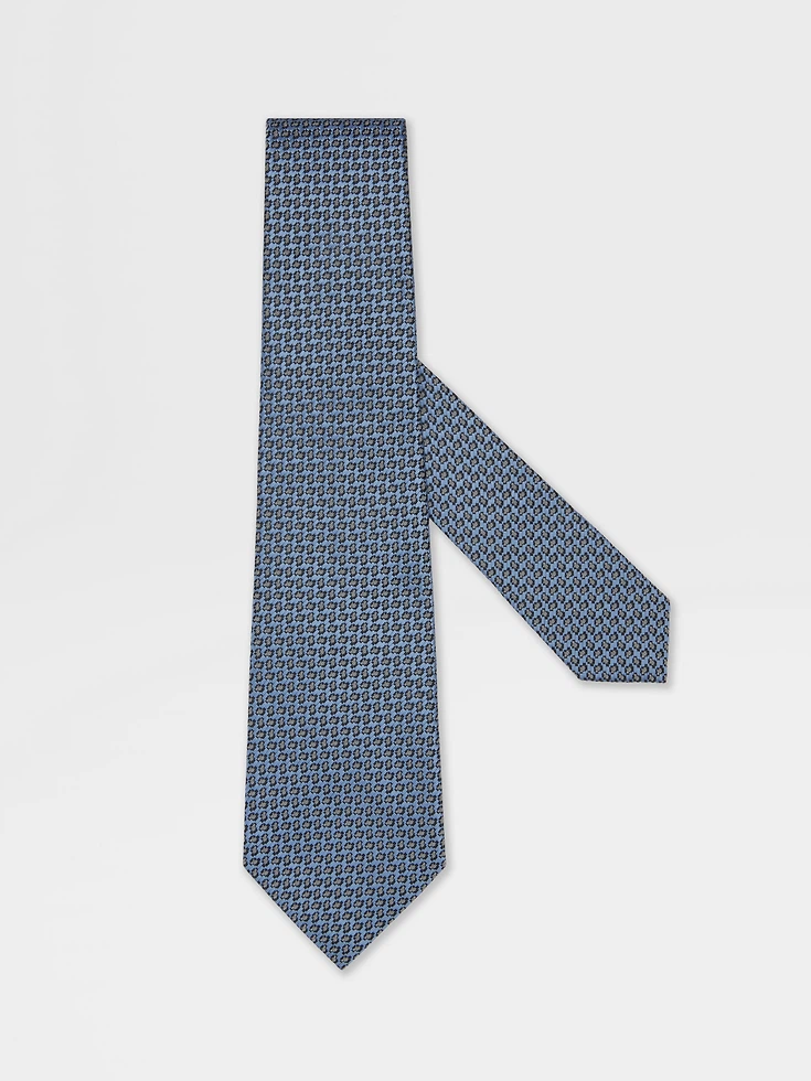 Cravatta in seta azzurra