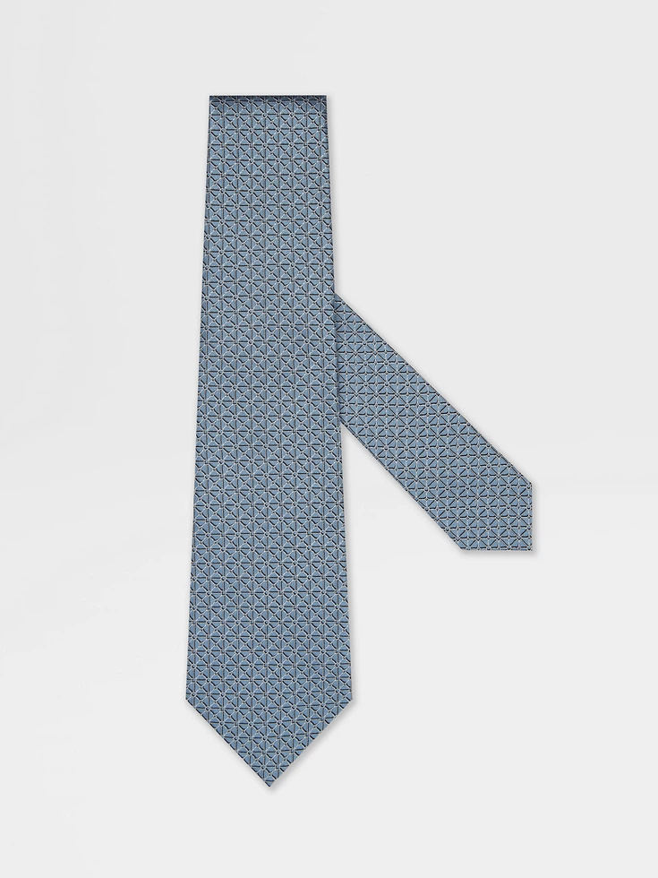 Cravatta in seta azzurra