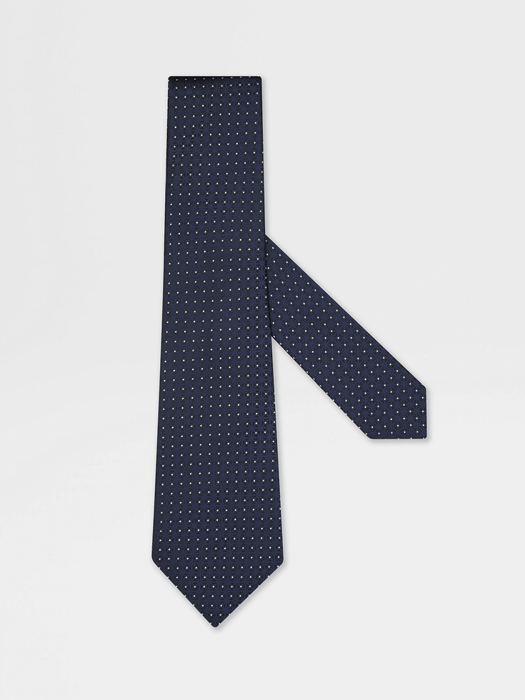 Cravatta in seta blu scuro