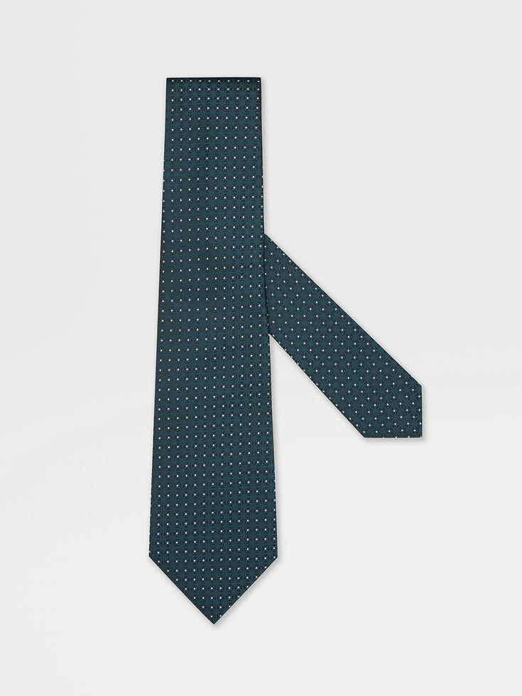 Cravatta in seta blu turchese