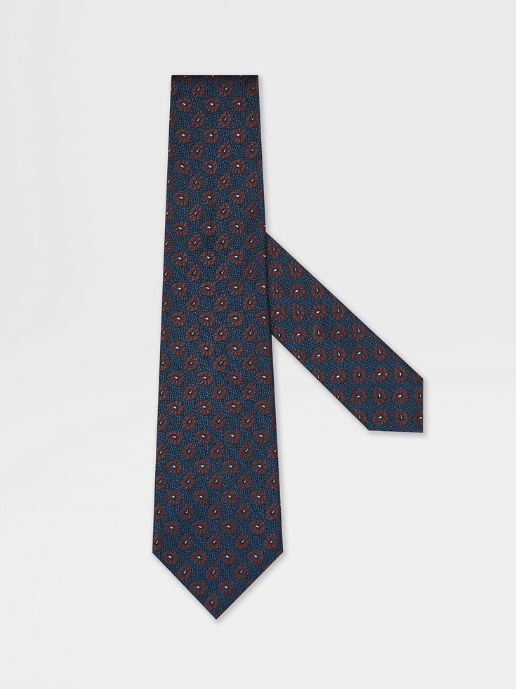 Cravatta in seta blu turchese