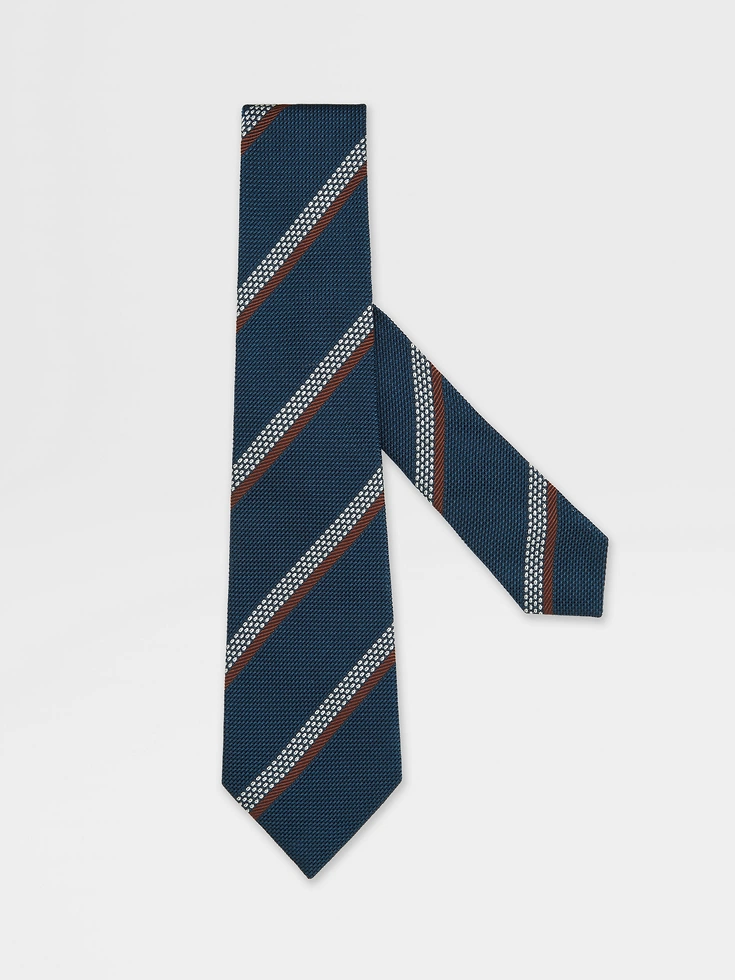 Cravatta in seta blu turchese